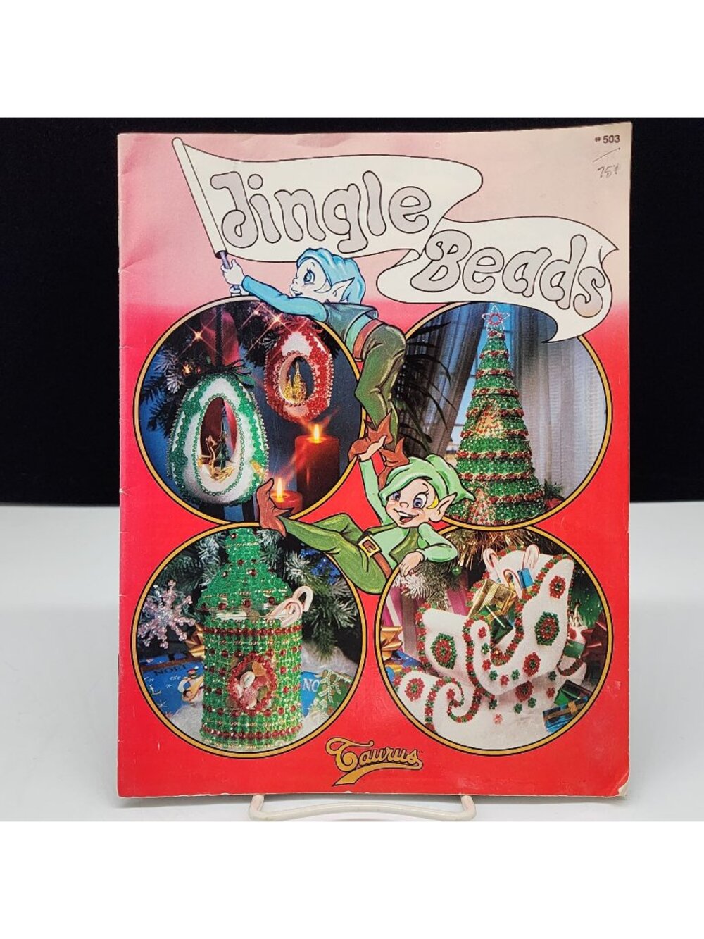 Christmas Bead Sequin Ornament Craft Book Jingle Beads By Taurus Vintage